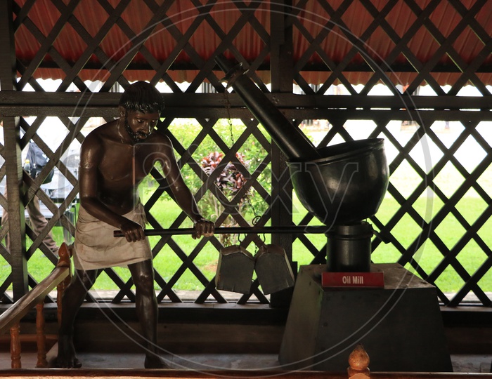 Oil mill Vintage Models In Andaman Jail Museum