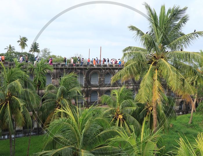 A View Of Andaman Jail With Visitors Present in It
