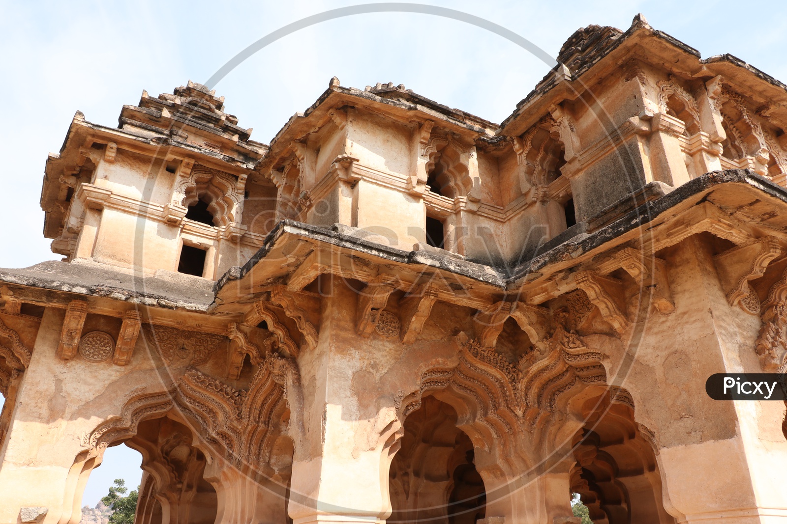 Architectural Views Of  An Old Famous Historic Lotus Temple in Hampi , Karnataka
