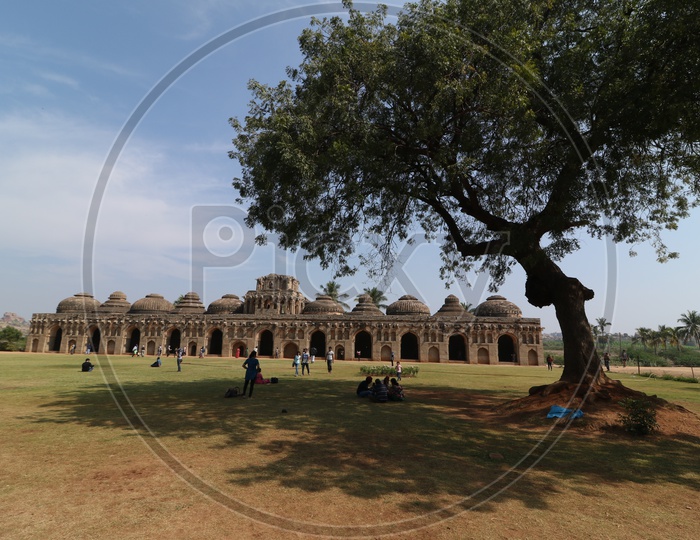 An Ancient and Historic Dravidian Architecture Of Hampi Bazaar in Hampi , Karnataka