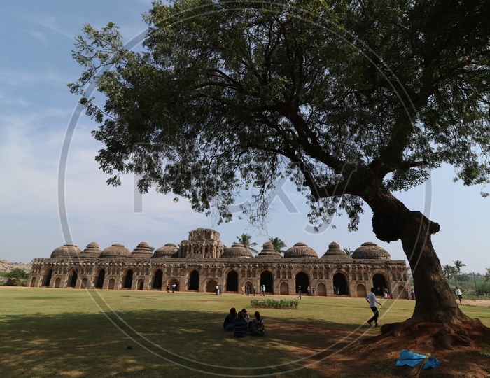 Ancient Ruins of Hampi Bazaar in Hampi, Karnataka