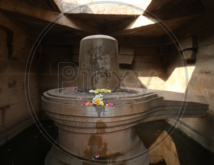 Shivalingam at Badavilinga Shiva Temple in Hampi , Karnataka