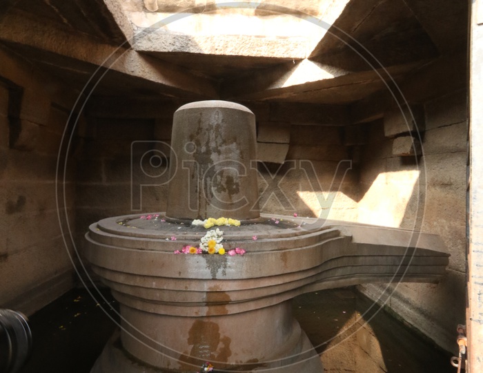Shivalingam at Badavilinga Shiva Temple in Hampi , Karnataka