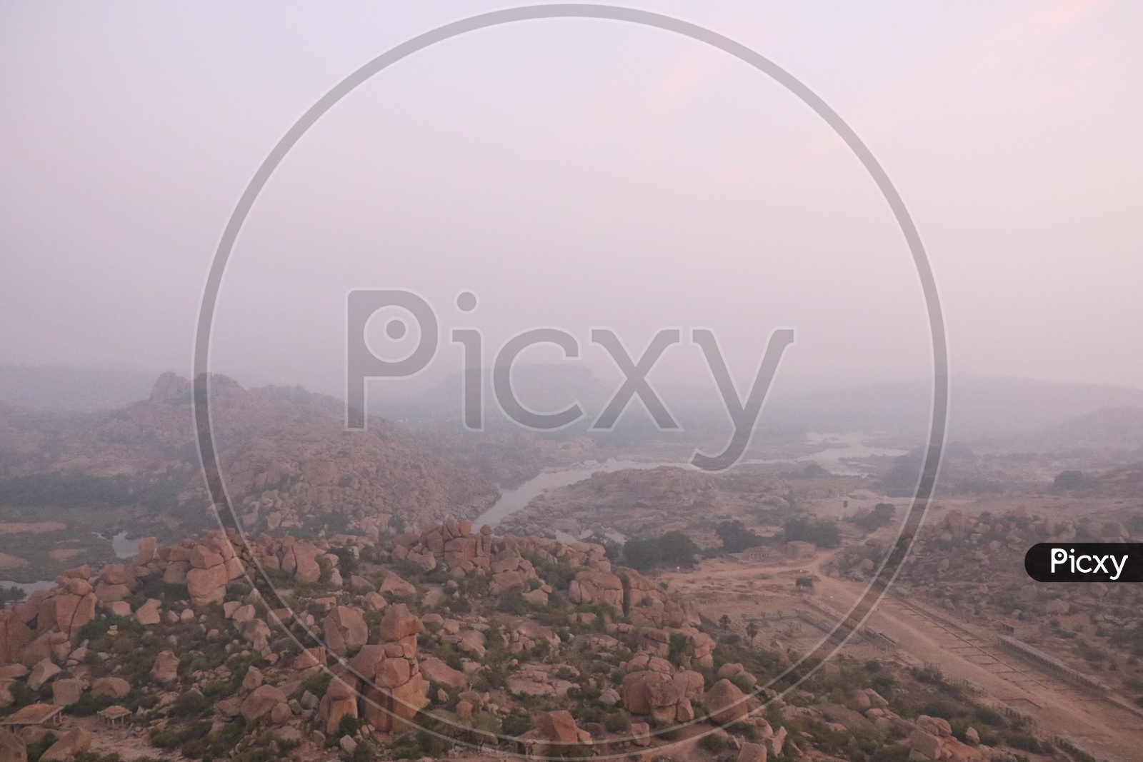 A View Of Chain Rock Hills In Hampi , Karnataka