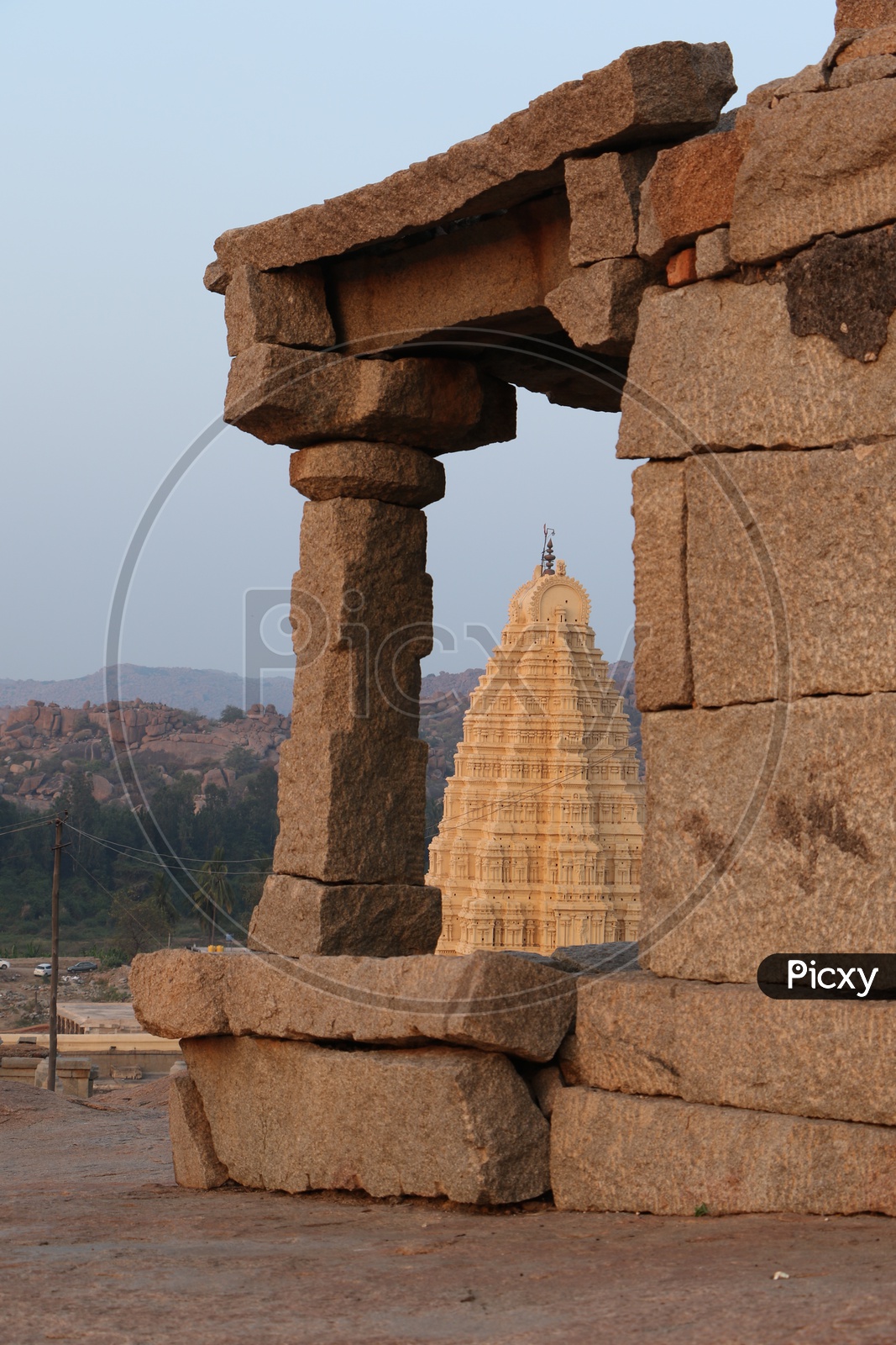 View of Virupaksha Temple From a Hill Top of Hampi , Karnataka