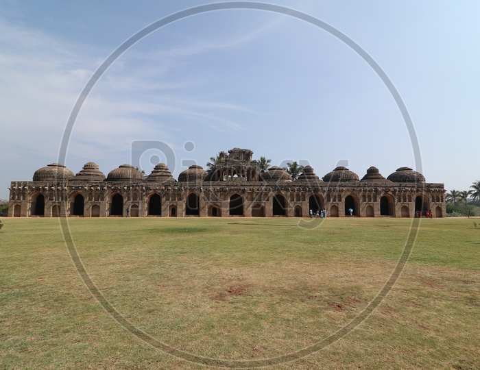 Ancient Ruins of Hampi Bazaar in Hampi, Karnataka