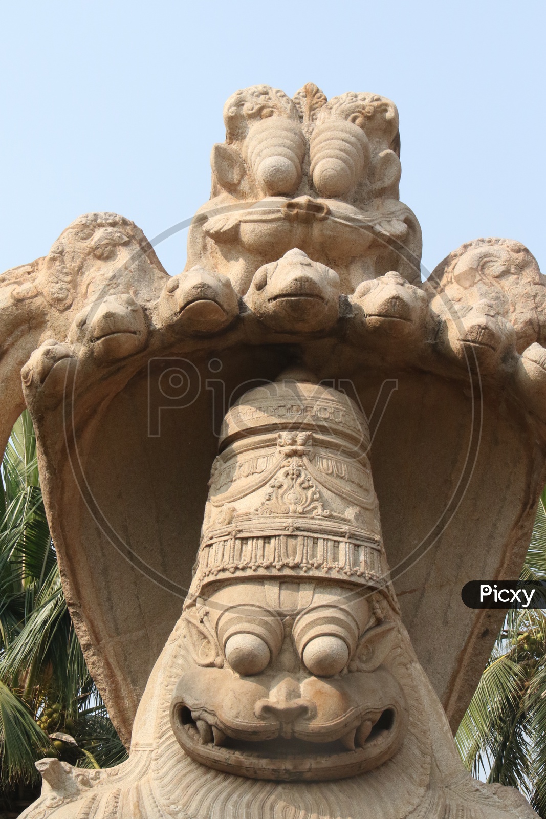 Image of Stone sculpture Of Hindu God Lakshmi Narasimha swamy at Sri ...