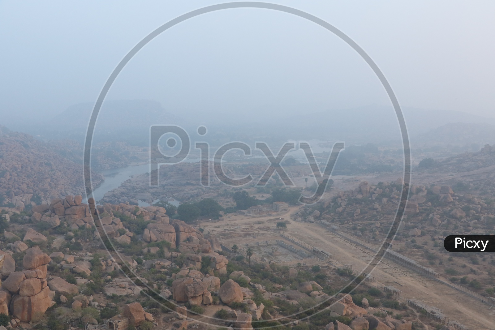 Virupaksha Temple view from top of the mountain