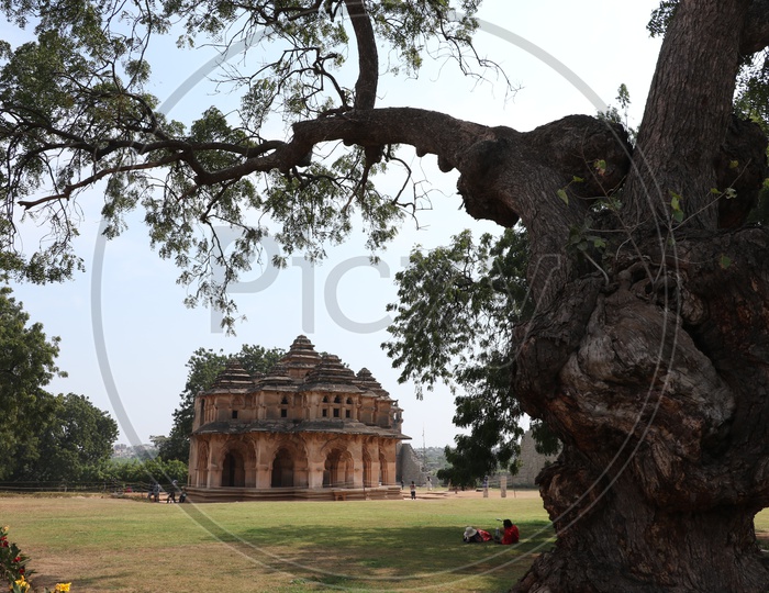 Ancient Dravidian Architecture in Hampi  Famous Lotus Temple , Karnataka