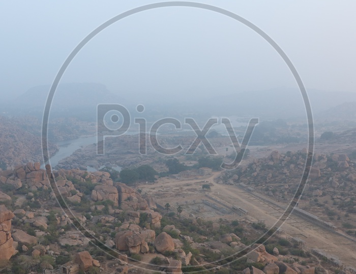 Virupaksha Temple view from top of the mountain