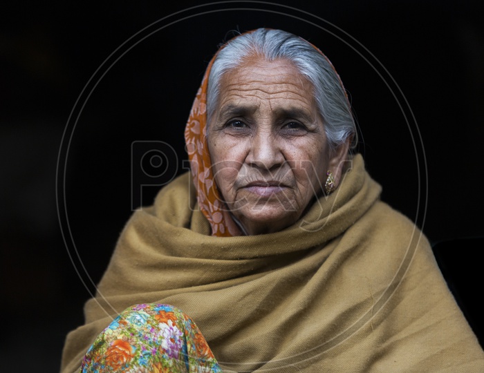 Indian Old Woman Portrait