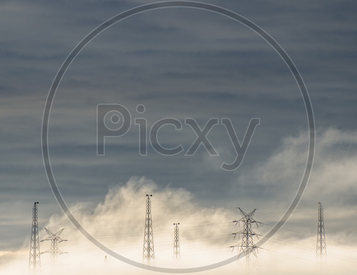 Electric Poles in the clouds