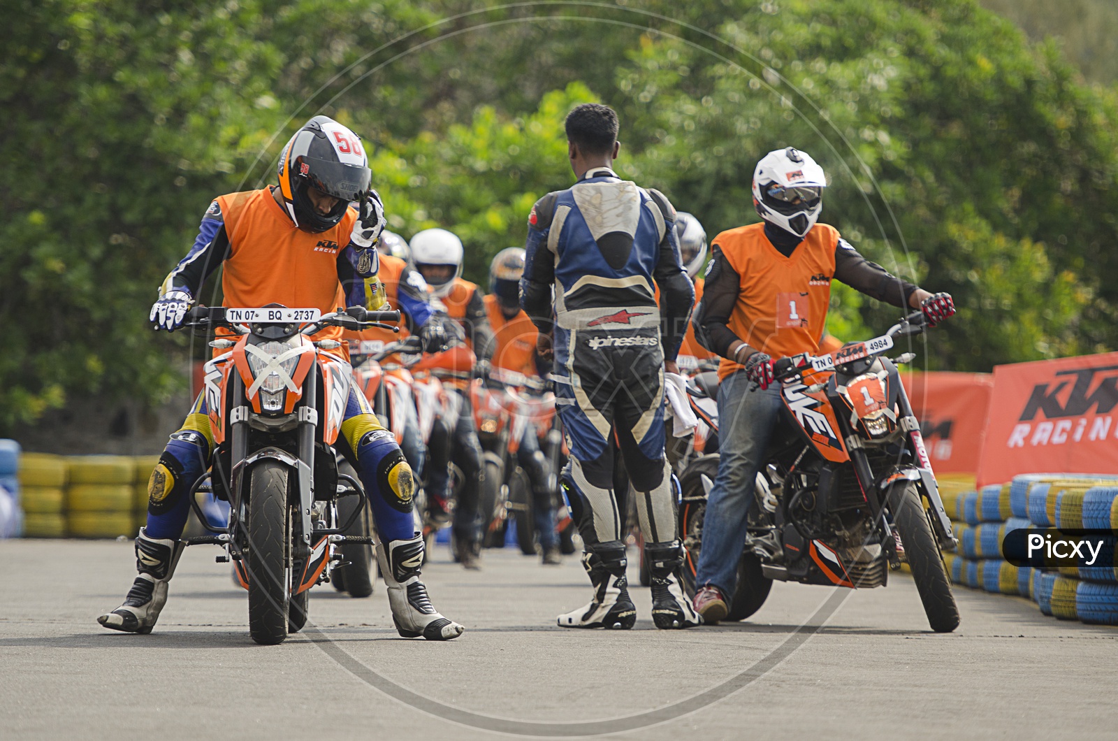 Bike Riders Riding KTM Bikes At Orange Day KTM Event in Chennai
