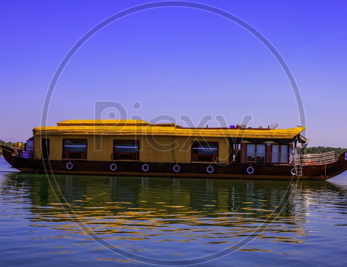 Houseboat in backwater