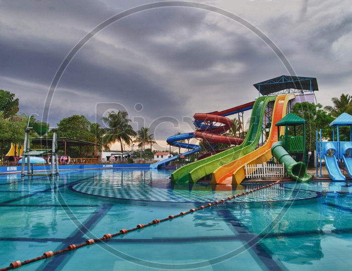 Water Slides in the water park