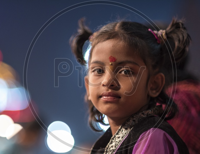 Portrait Of a Girl Child in varanasi
