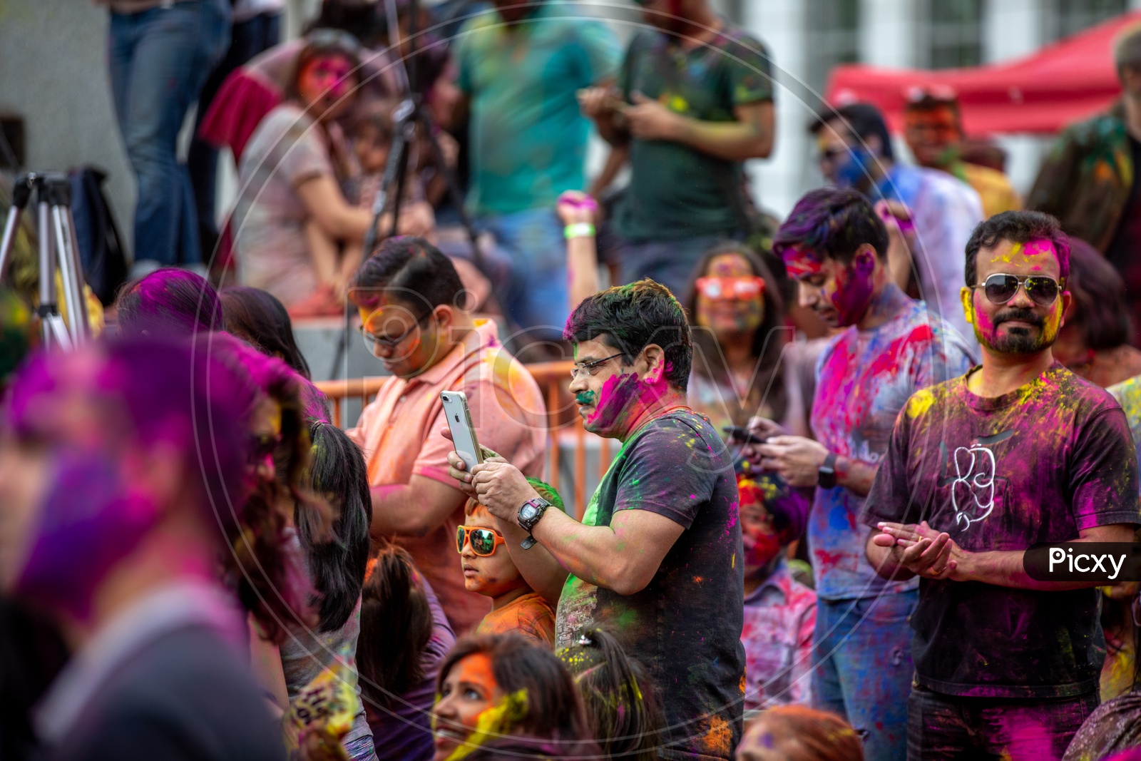 Indian Celebrating Holi  a Festival of Colours