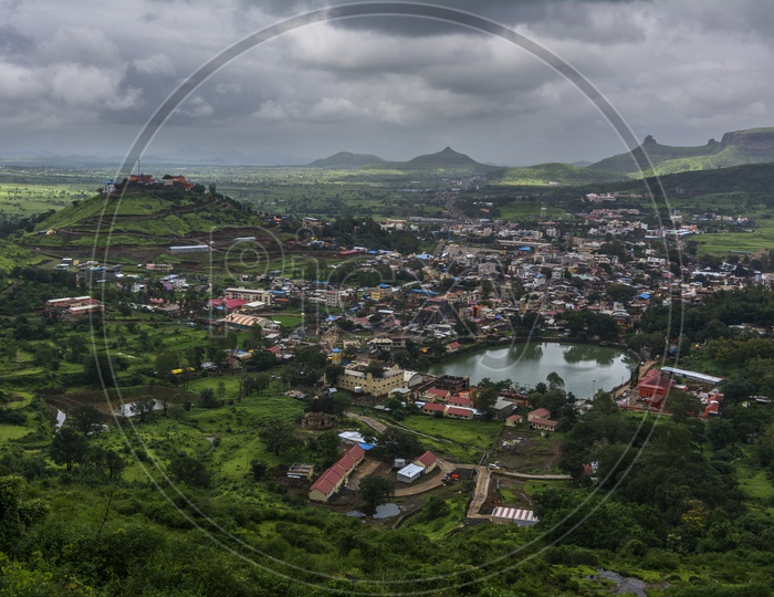 An Aerial View Of A City From Hill Top in Nasik