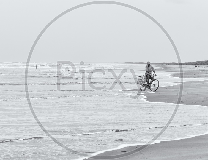Cycling on the beach