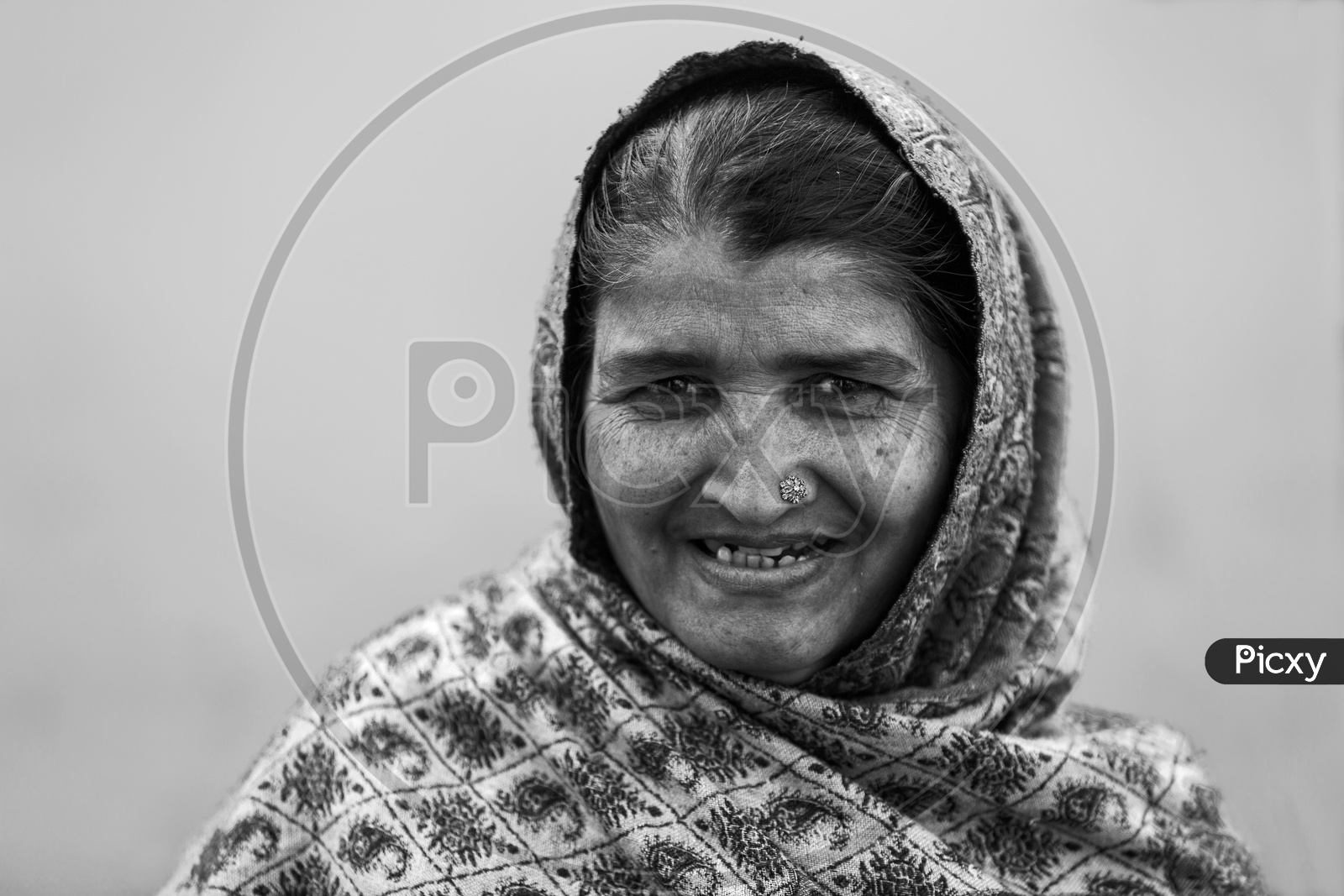 Portrait Of an Indian Woman in jaipur With Smiling Face