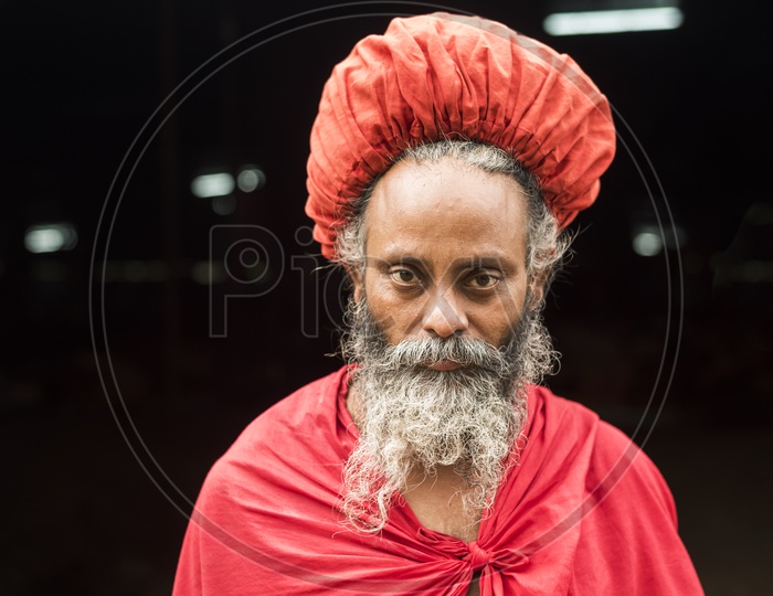 Portrait of a old man  with pagidi