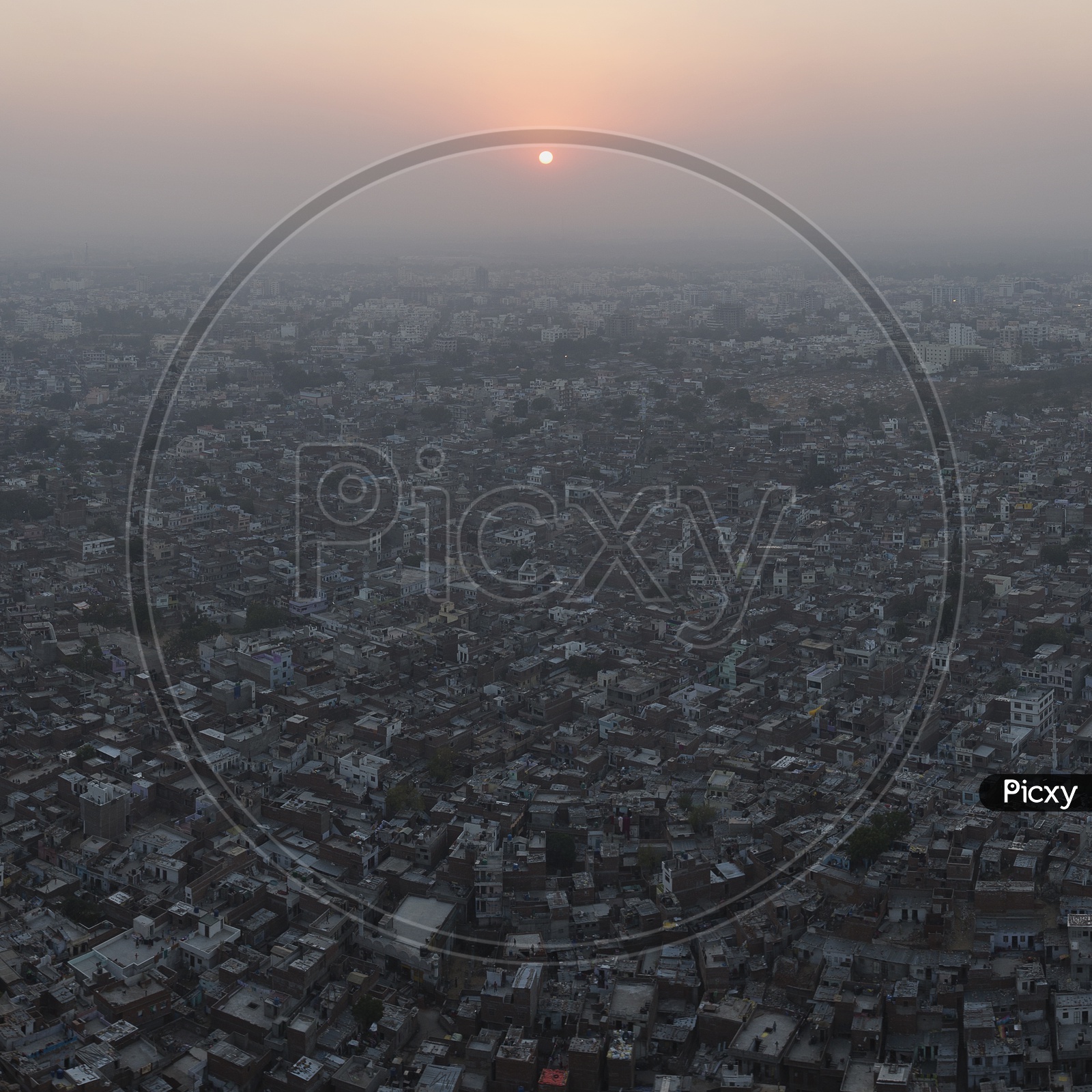 Jaipur City View Over a Sunset From The Nahargarh Fort