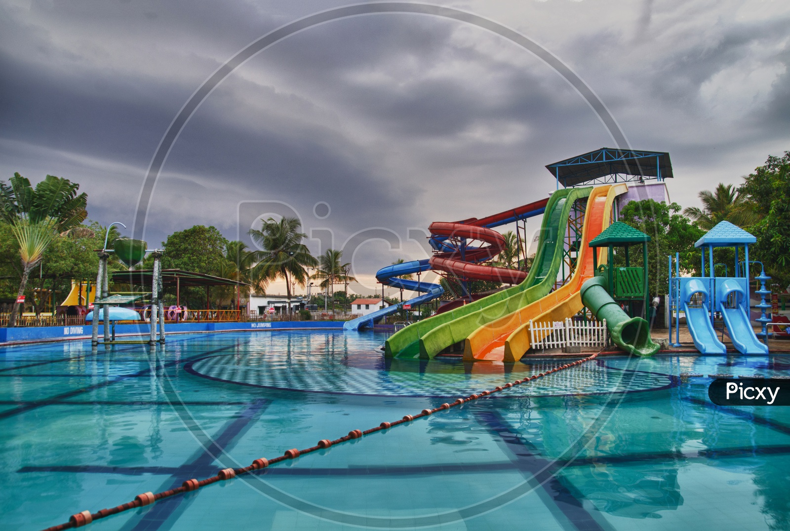 Water Slides in the water park