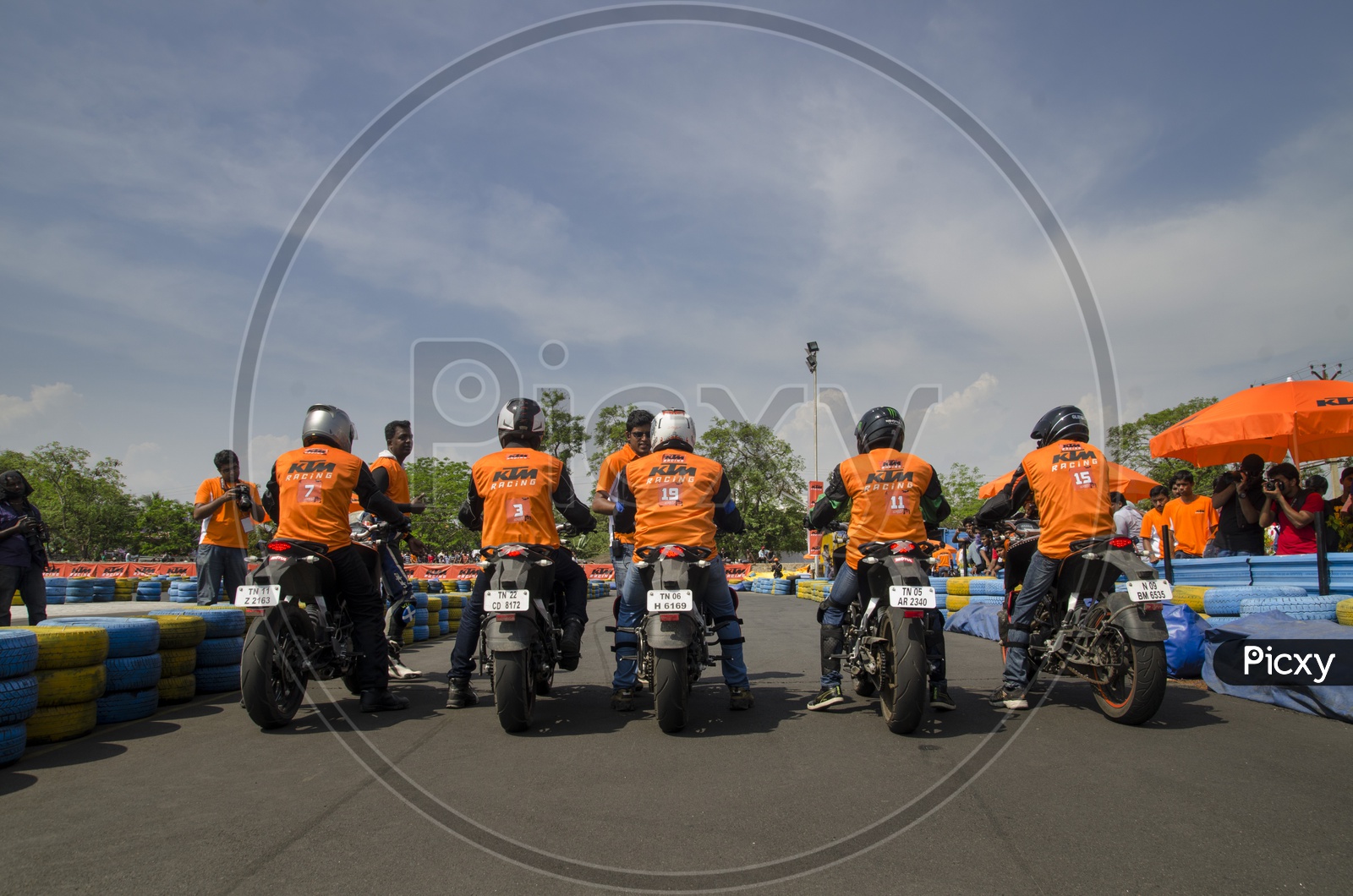 Bike Riders in Orange Day KTM Event in Chennai