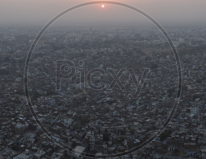 Jaipur City View Over a Sunset From The Nahargarh Fort