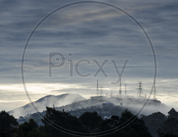 Electric Poles on a hill station