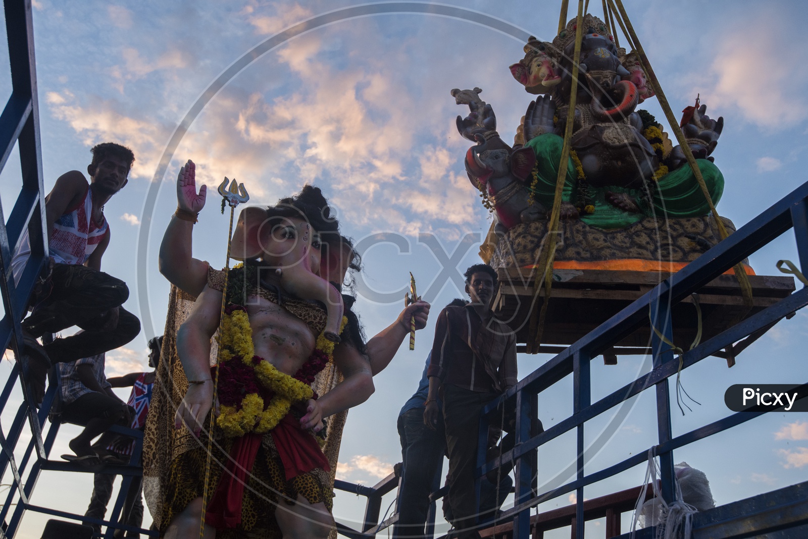 Ganesh idols At Ganesh Visarjan In india