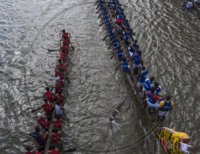 Boat team's participating  in the Payippad Boat race