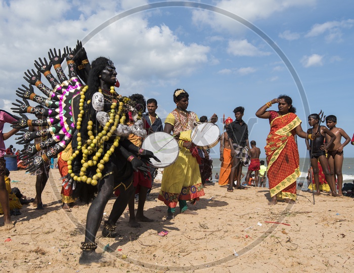Scenes of Kulasai / Kulasekharapattanam Dussera Festival Celebrations  in Tuticorin