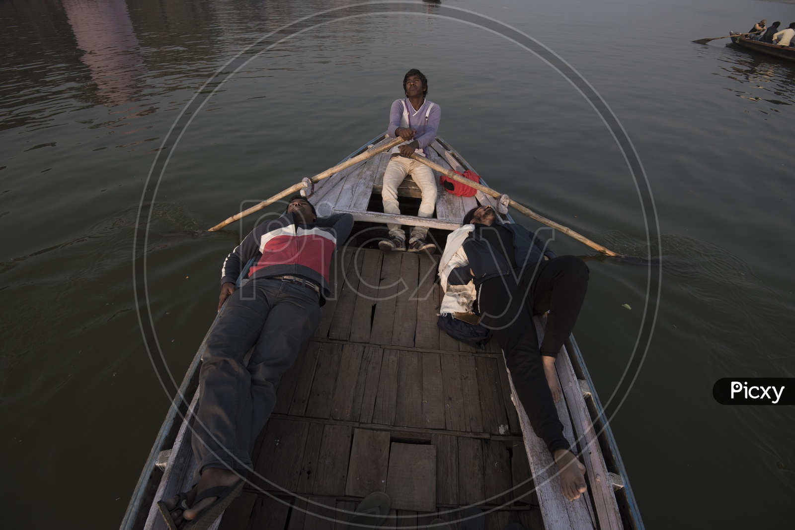 tourists Sailing on Boats in Varanasi