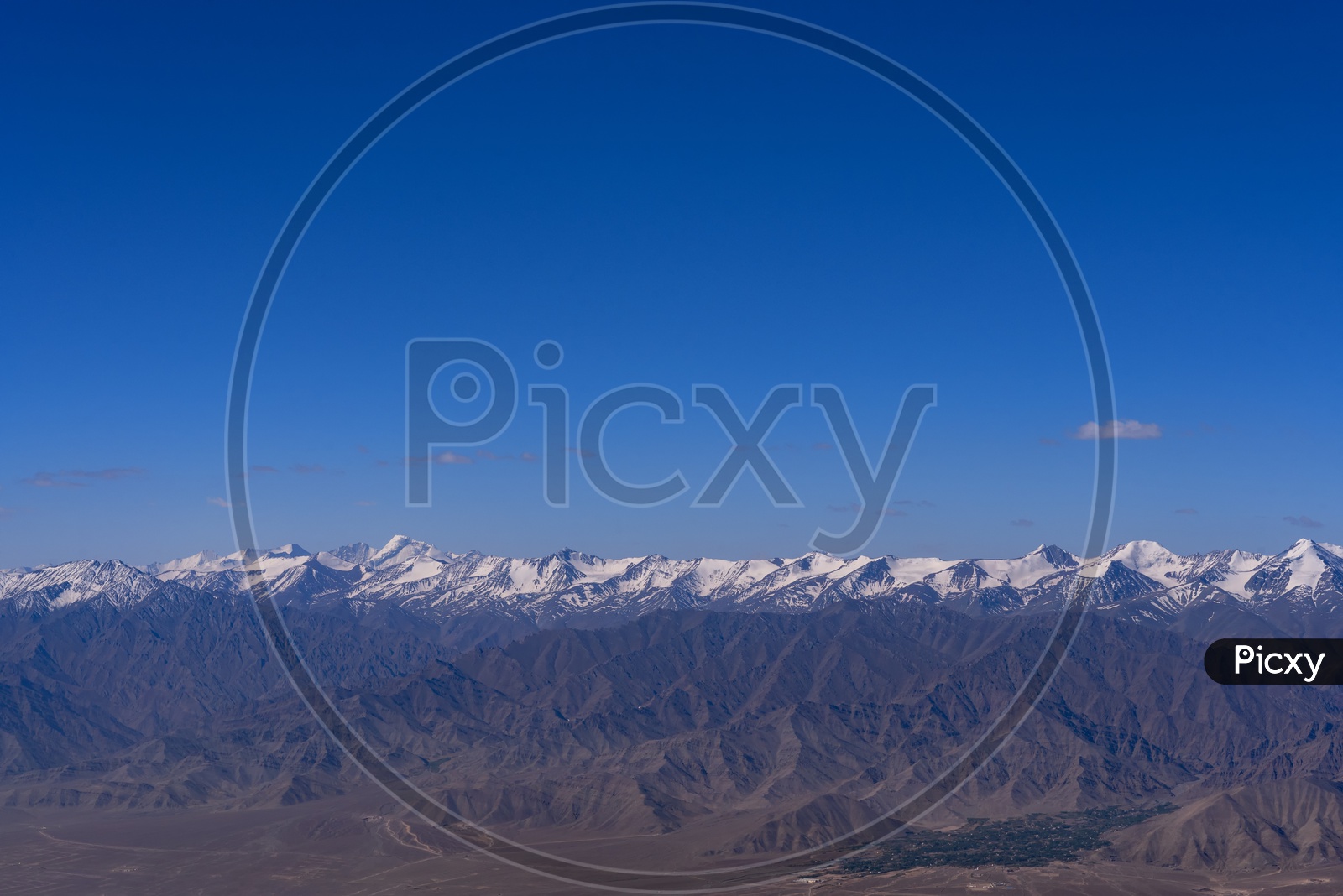 Landscapes of Leh with Sown capped Mountains