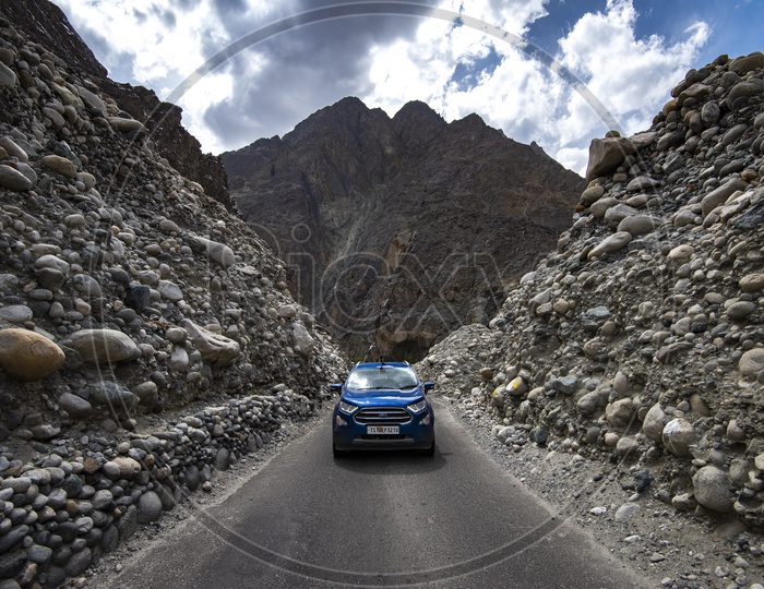 Car on the Roads of Leh