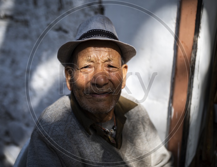 Portrait of a Local old man in Leh