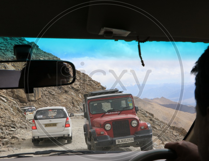 Vehicles On the Ghat Roads of Leh