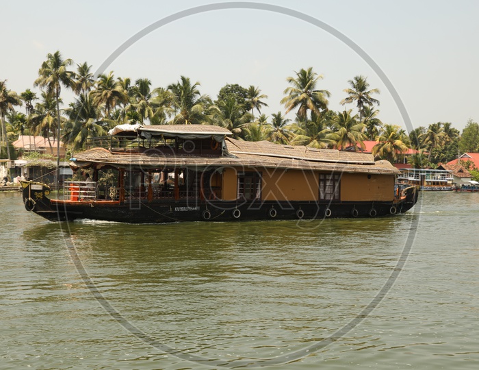 Boat houses in Backwaters of Kerala