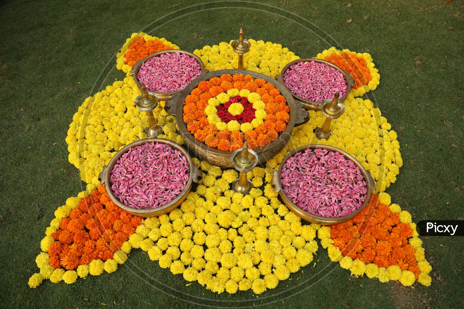 flowers which are set for pooja