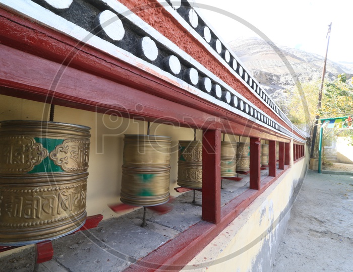 Tibetian Prayer Bells in Thikse Monastery