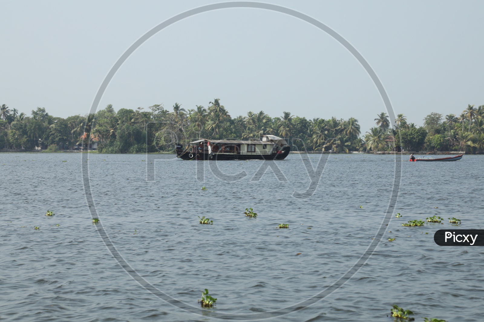 Boat sailing in water in kerala local river