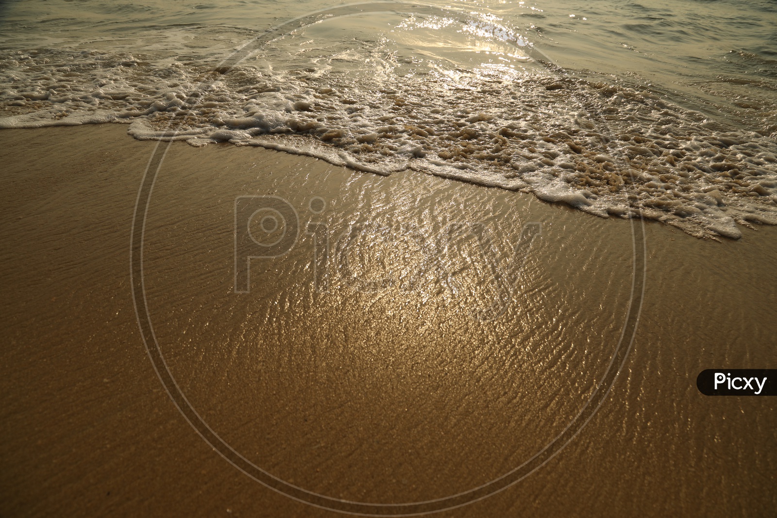 beautiful water wave on beach sand