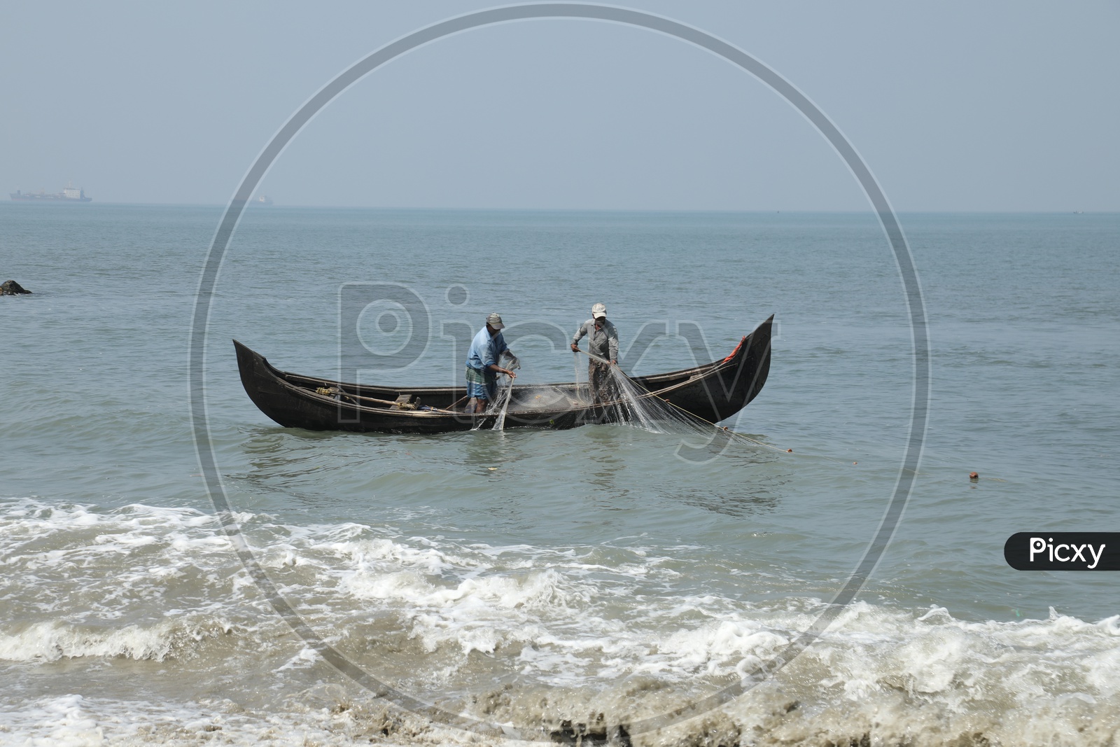 fisherman fishing in sea