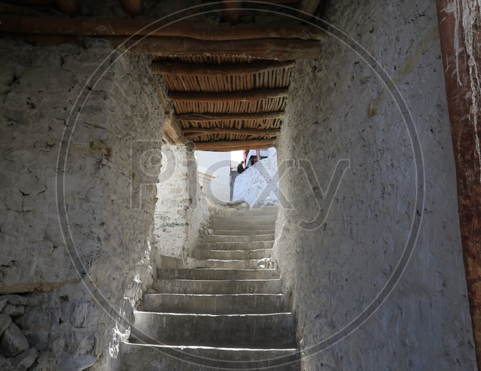 A Stair Case inside Thikse Buddhist Monastery