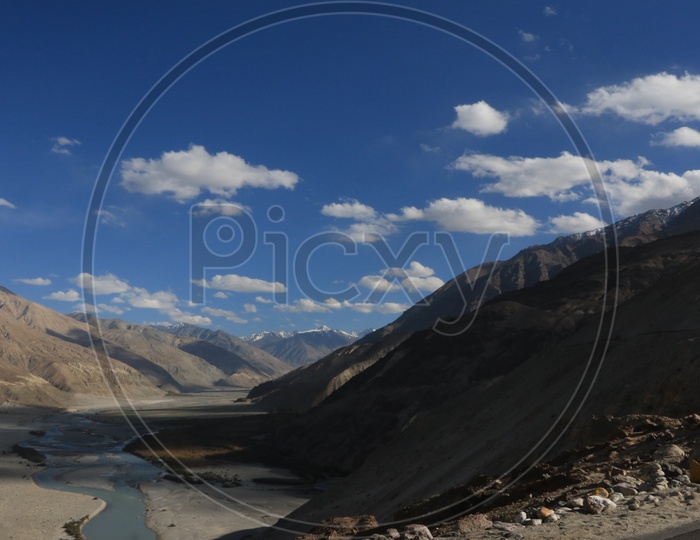 Landscape of beautiful Mountains of Leh