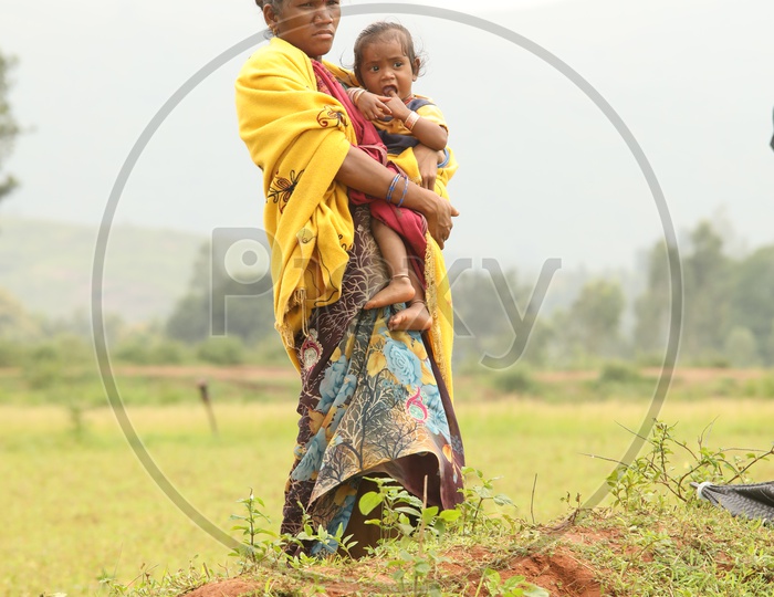 A tribal women with her child