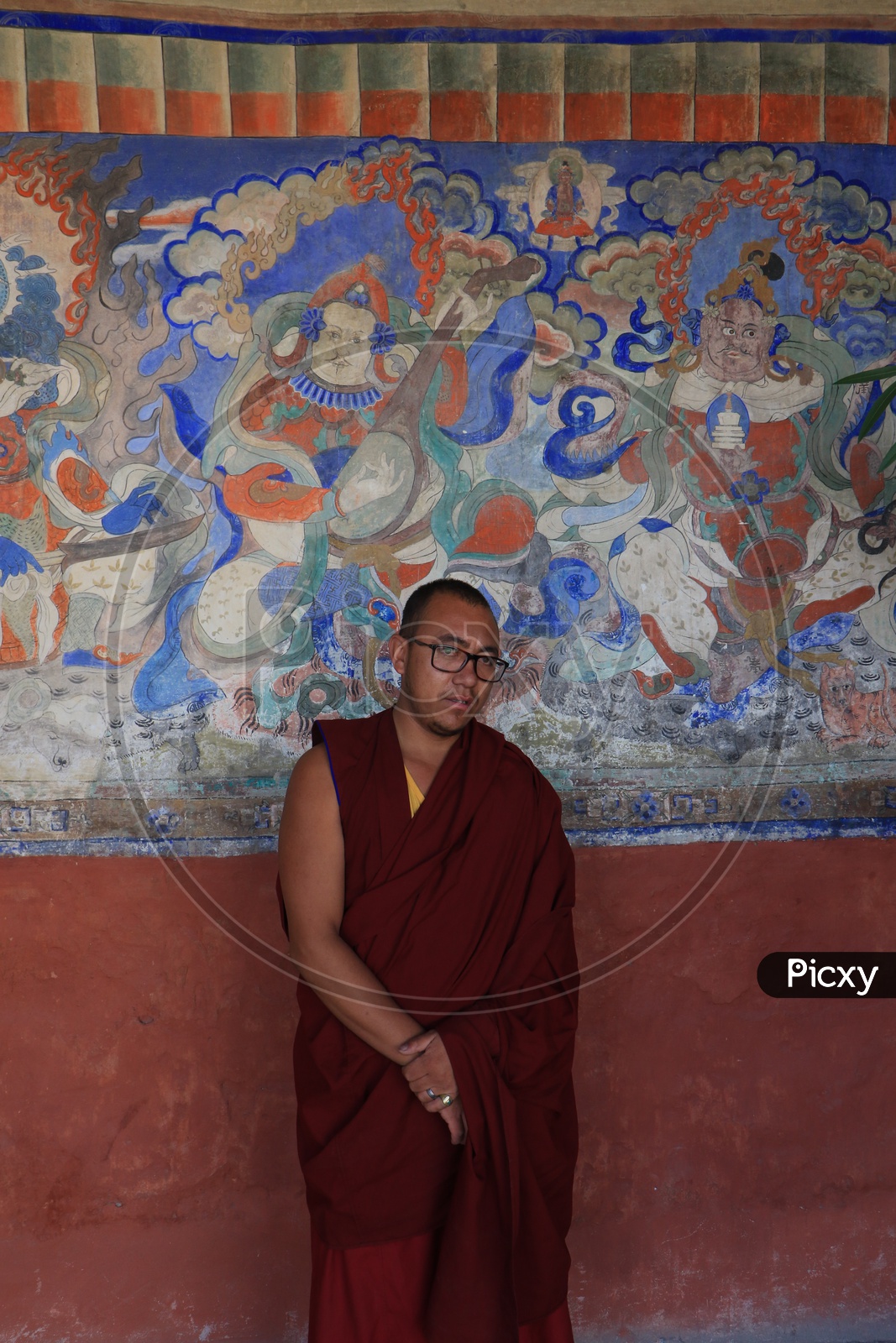 Buddhist Monk Portrait In Diskit Monastery