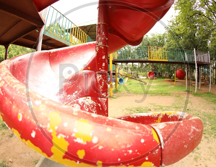 Toddler Slider in a Park