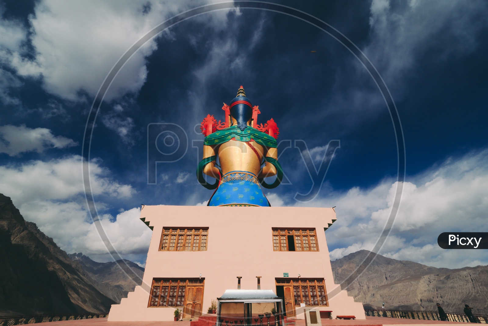 Statue of Buddha in Back view in Leh